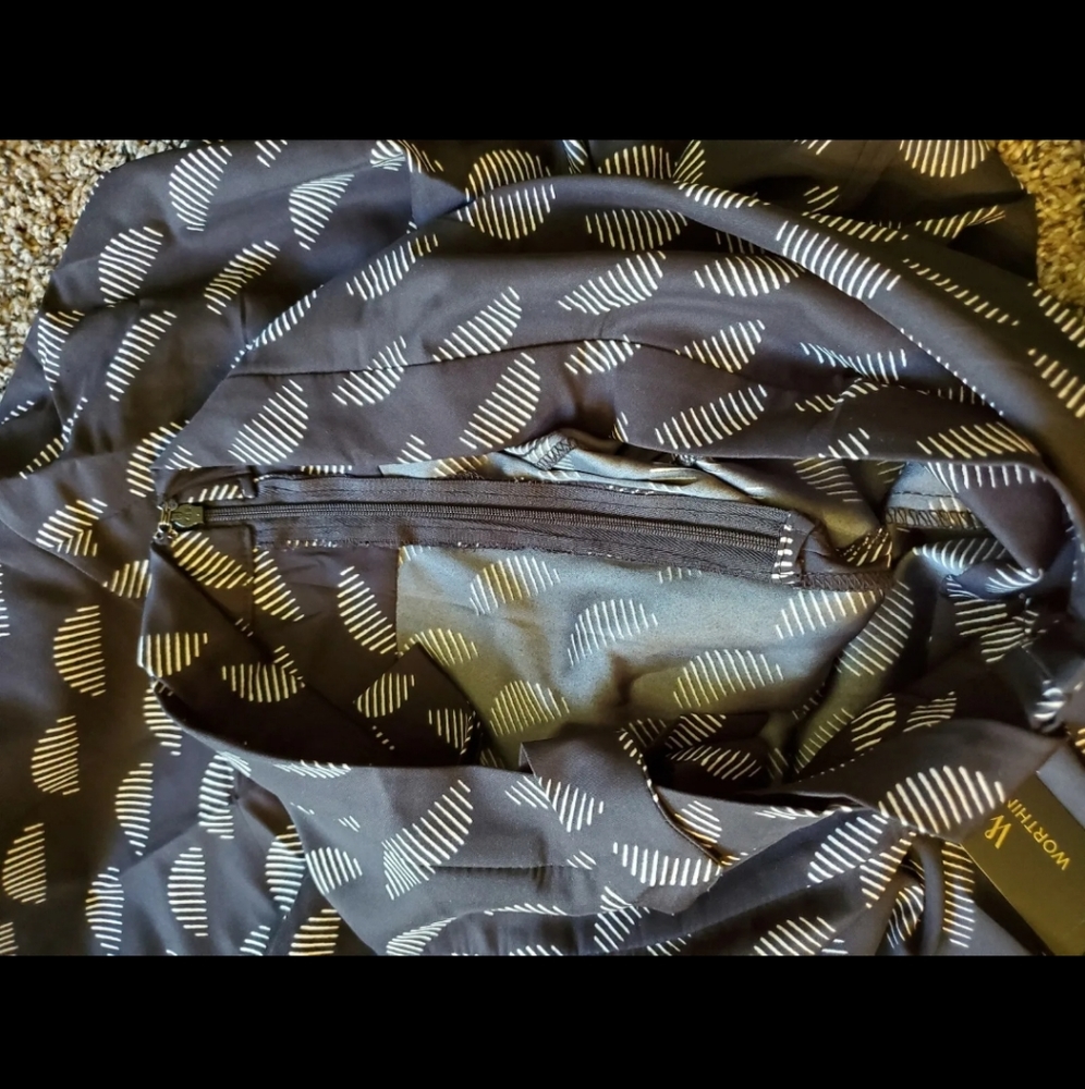 Worthington Wrap Sarong Skirt Black Zelenia Geometric white. - Picture 7 of 7